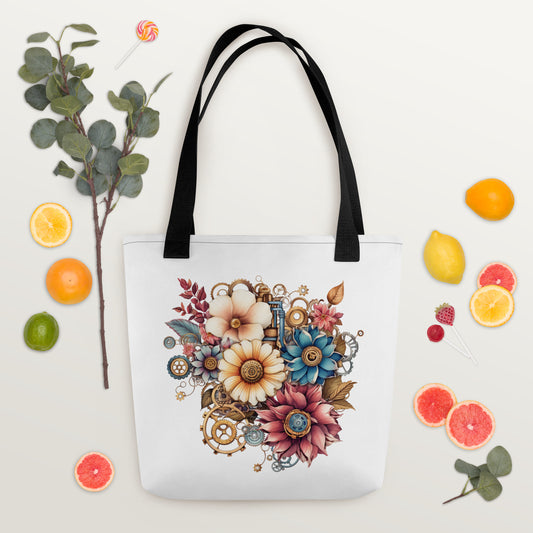 Floral Mechanism Tote Bag