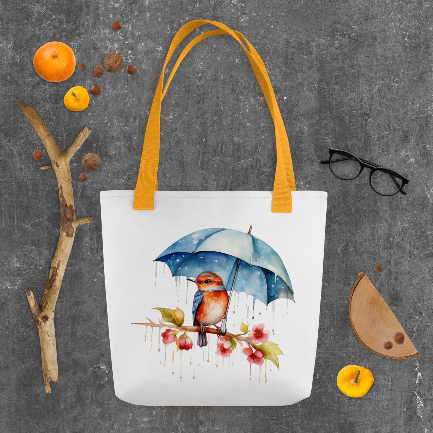 bird on a limb tote bag