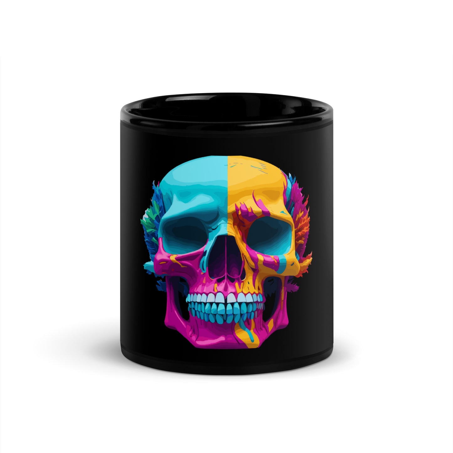lsd color skull mug