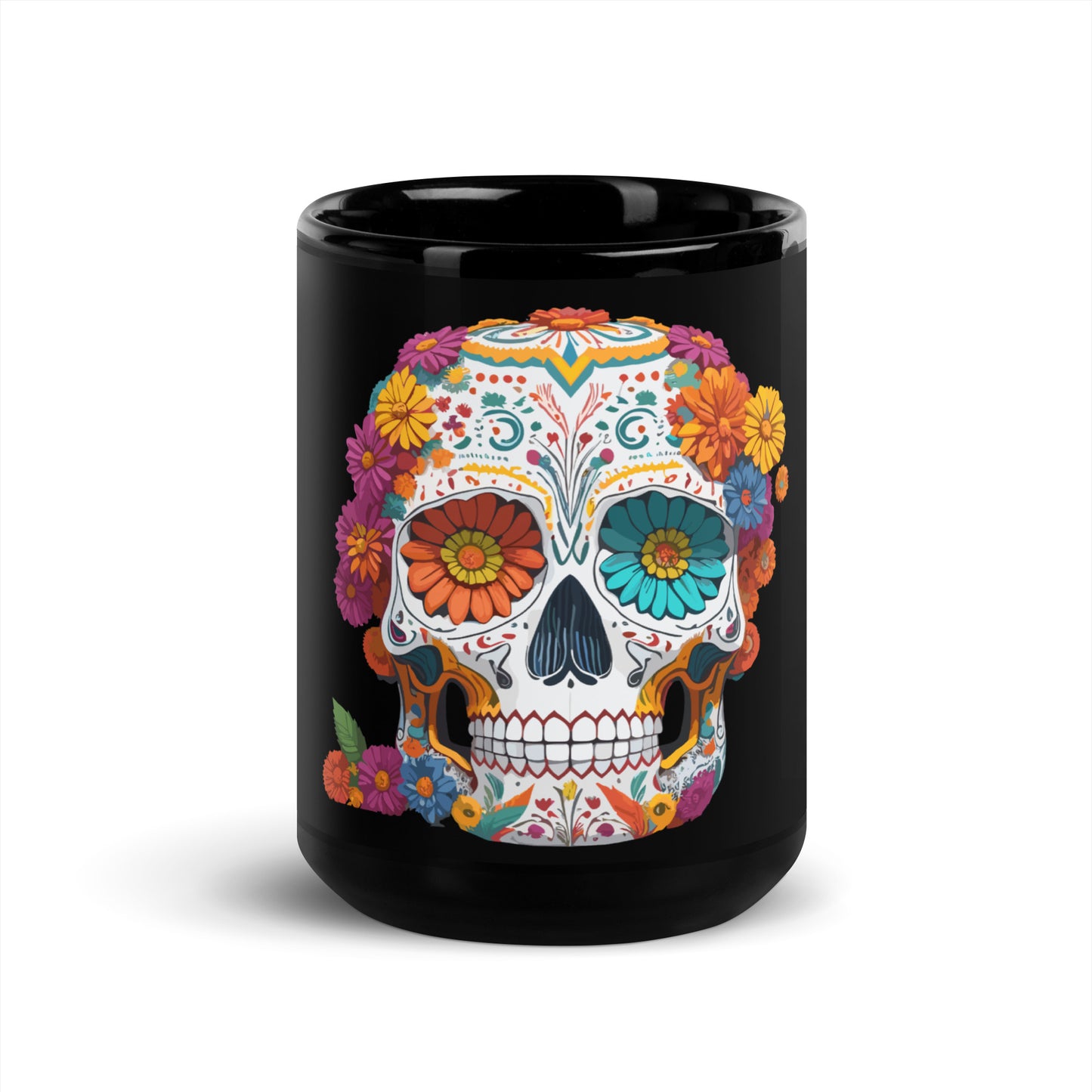 Day of the Dead Black Coffee Mug