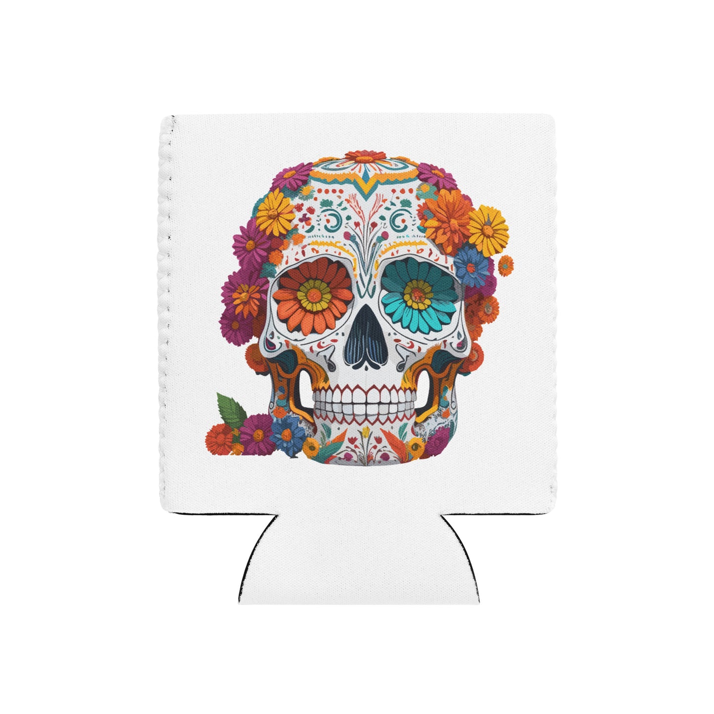 Floral Sugar Skull Koozie
