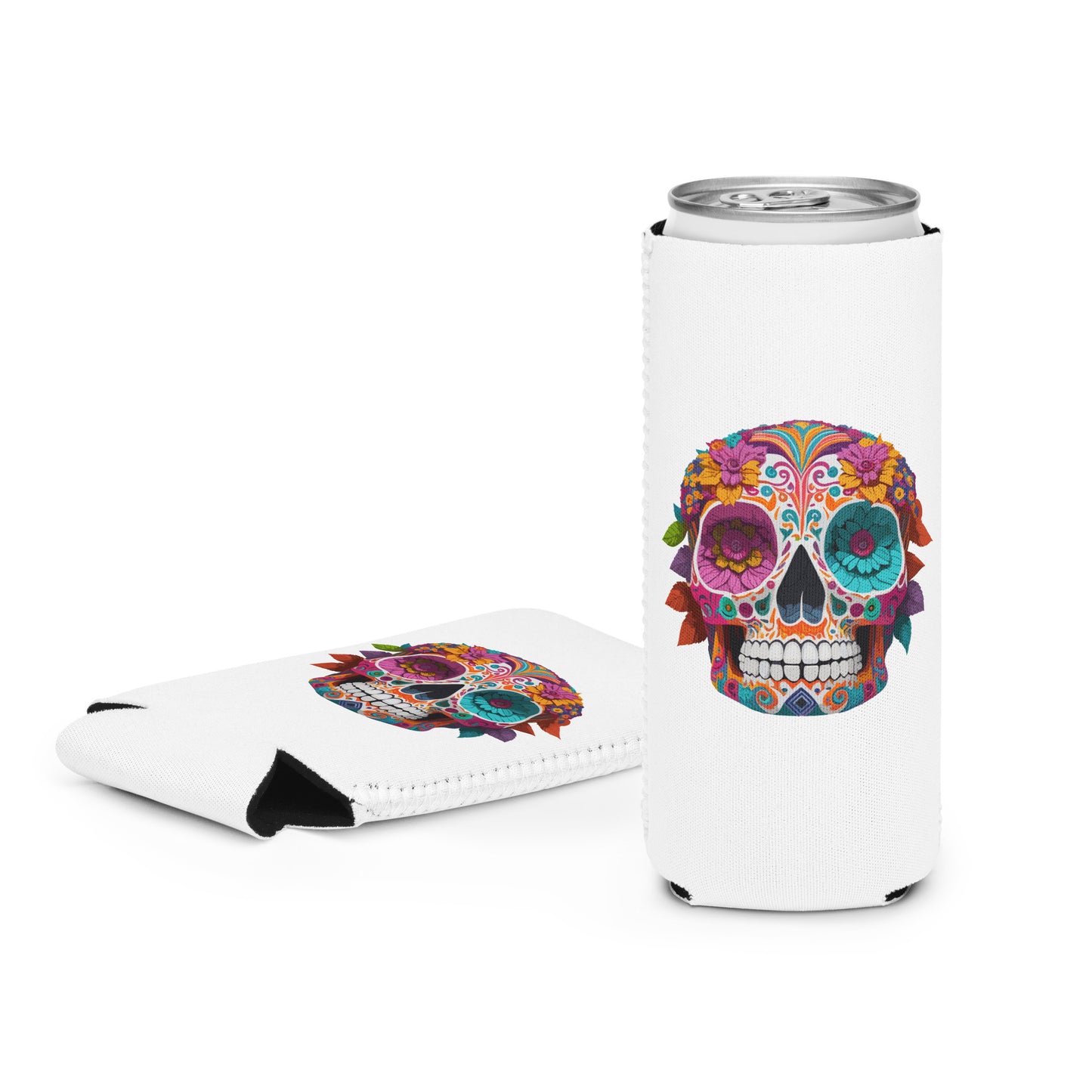 Sugar Skull slim Can Koozies