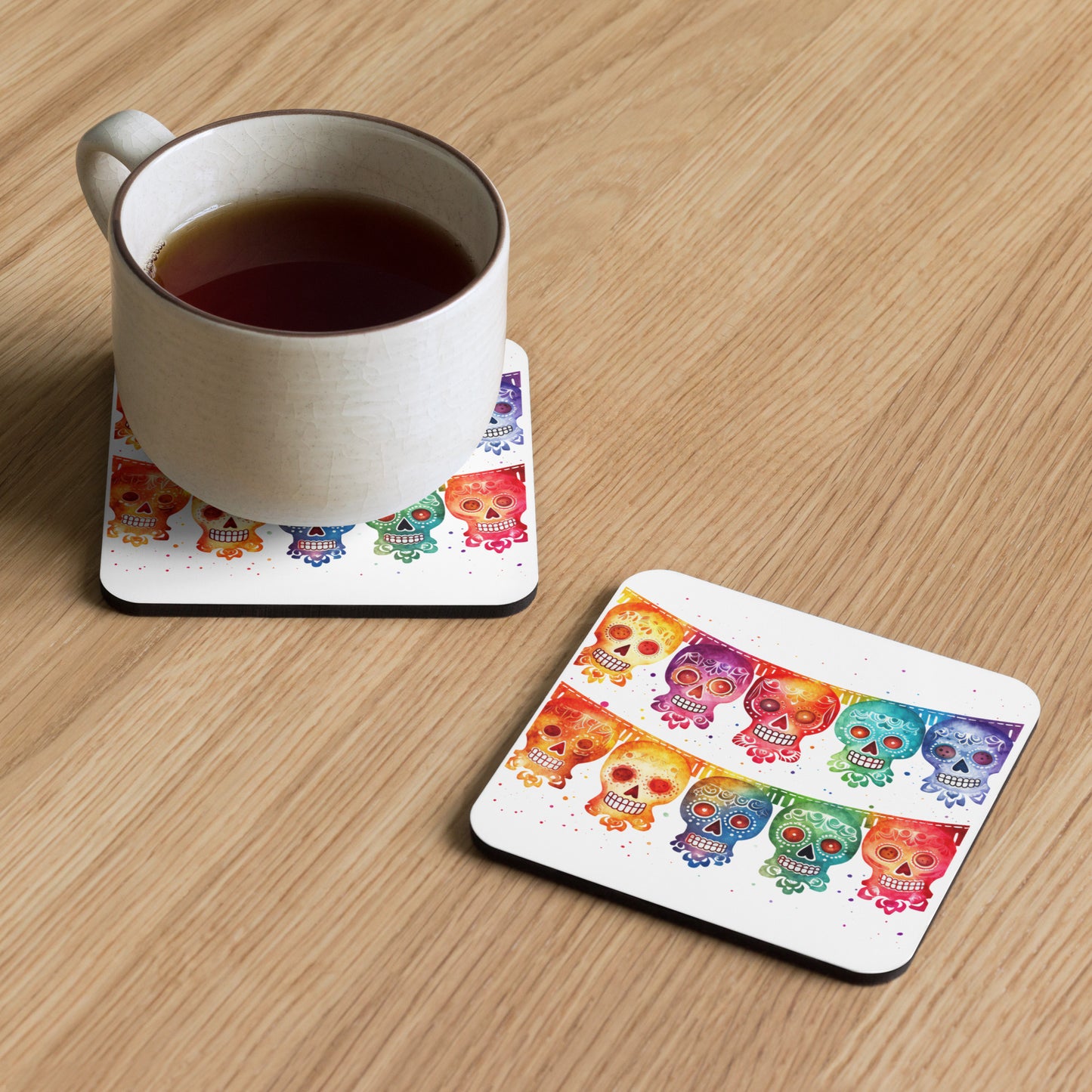 Mexican Fiesta Skull Banner Coaster