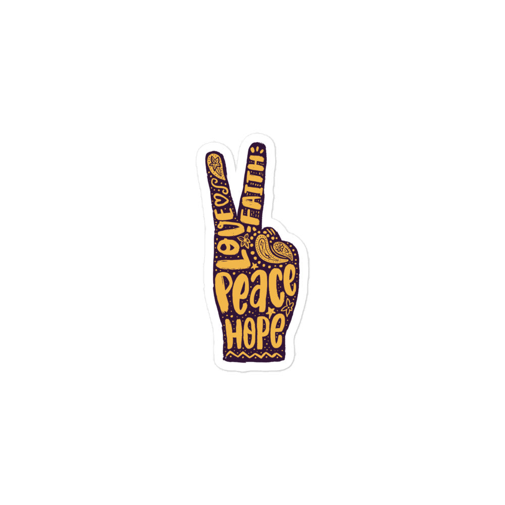 Love Faith Hope Peace Sign Sticker