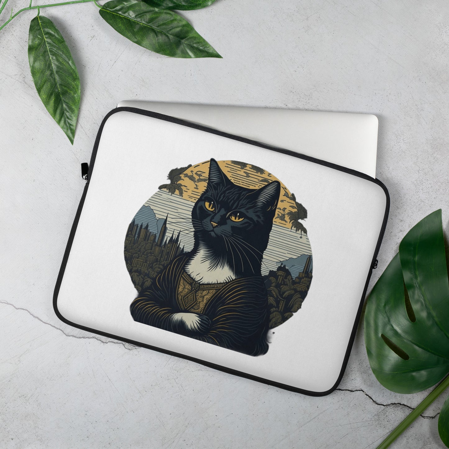 Mona Lisa Cat Laptop Sleeve