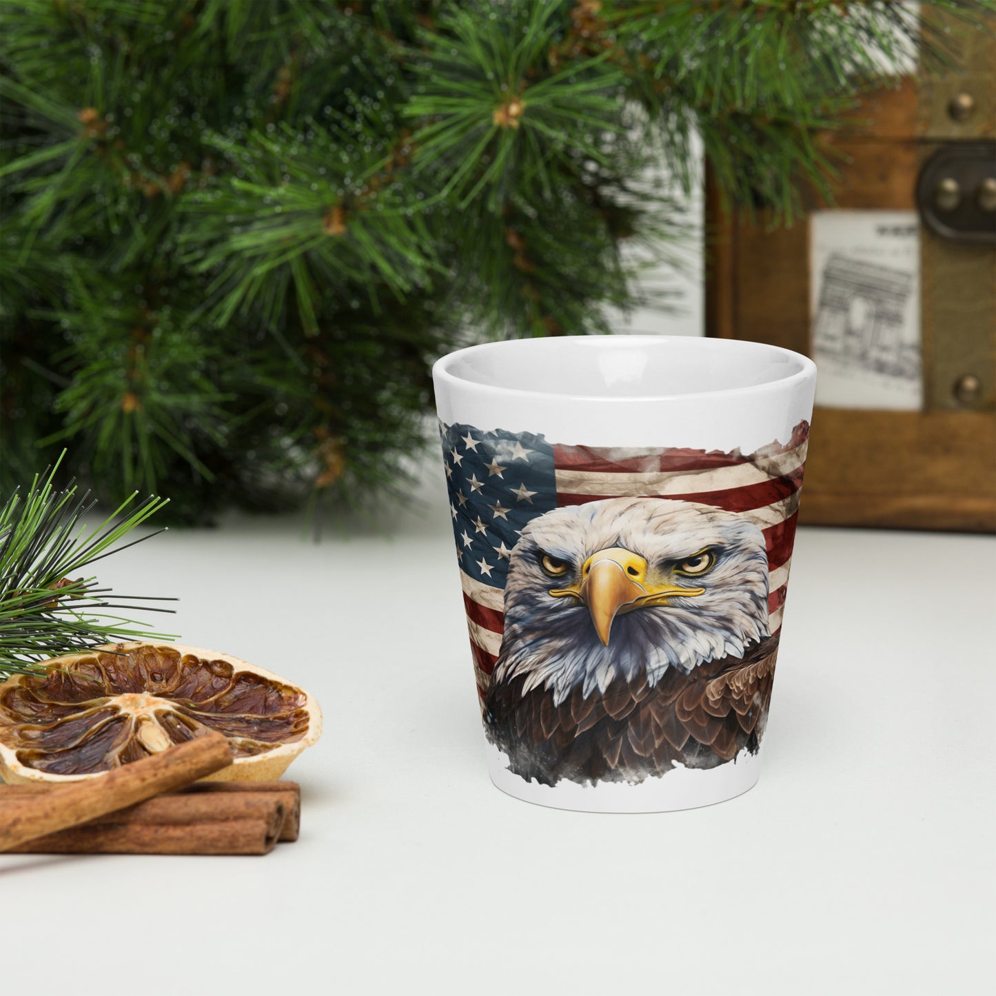 USA Flag Latte Mug