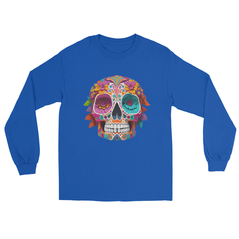 Sugar Skull blue Long Sleeve Shirt