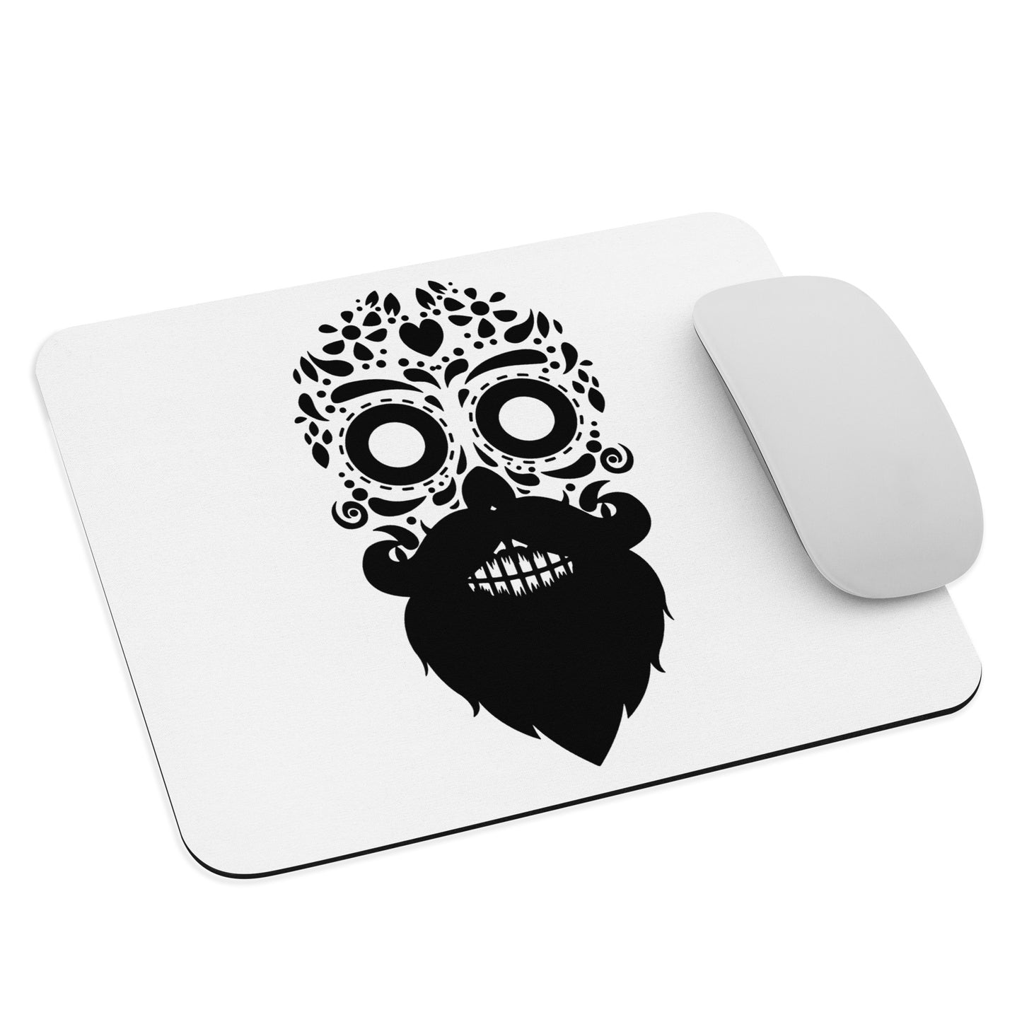 Bearded Sugar Skull Mouse Pad