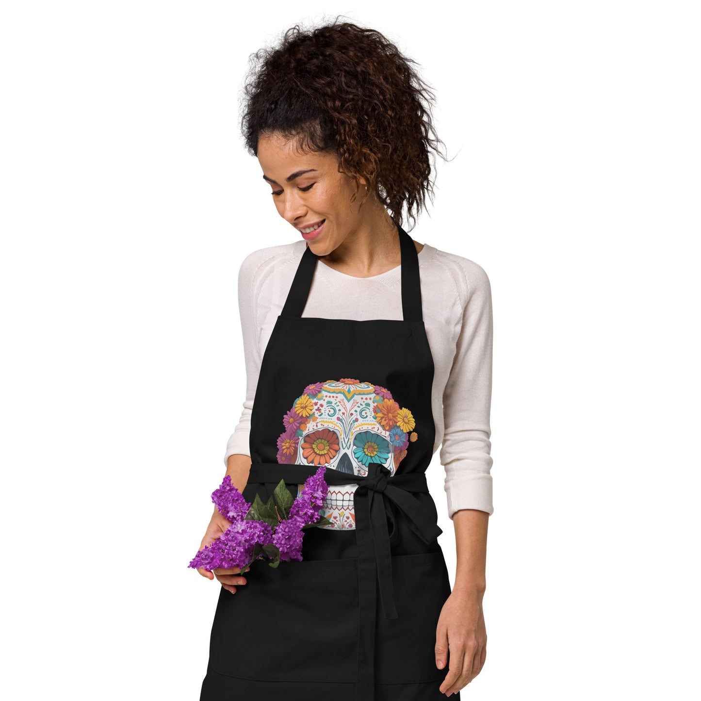 Floral Sugar Skull Apron