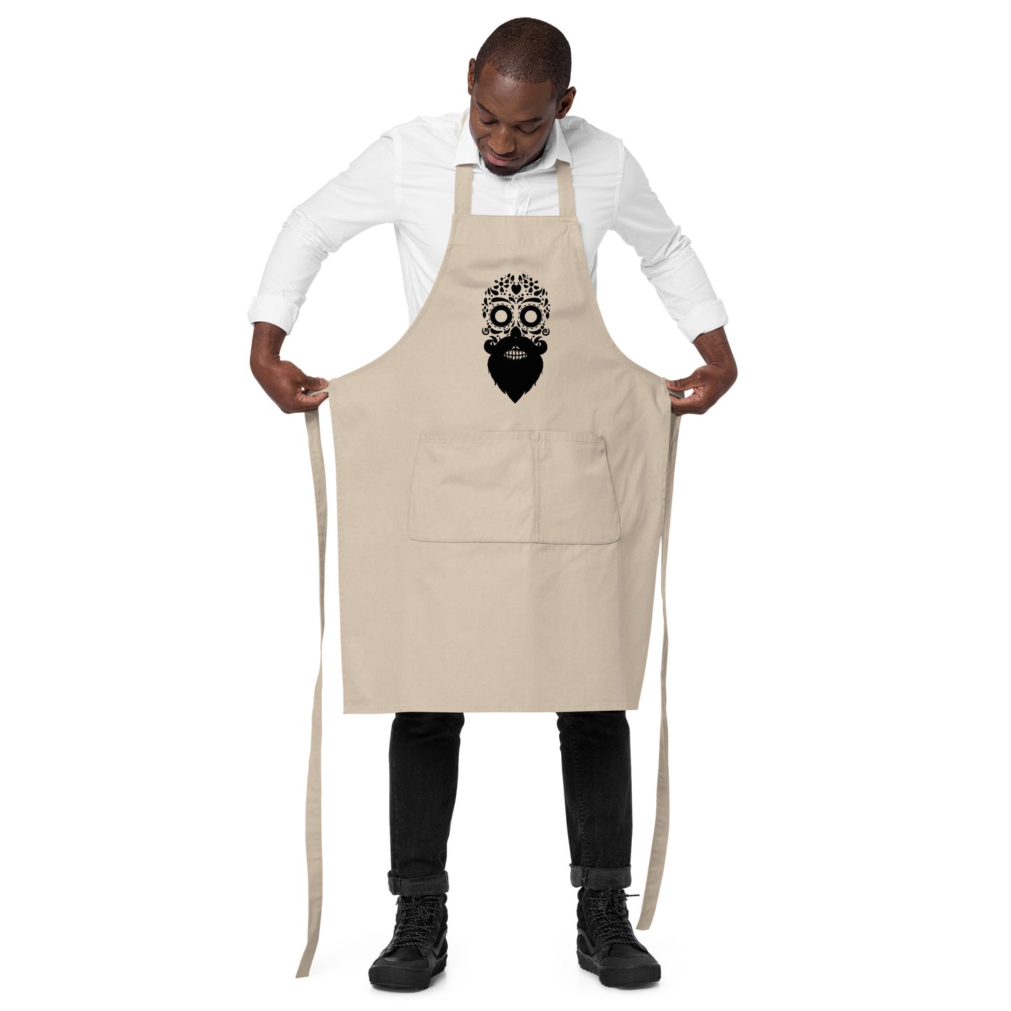 Bearded Sugar Skull Organic Cotton Apron