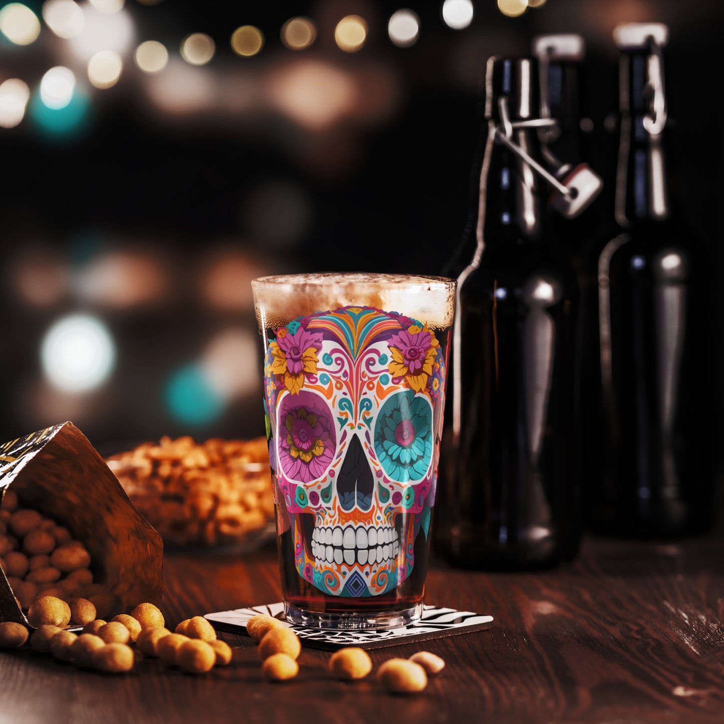 Dia De Los Muertos Pint Glass