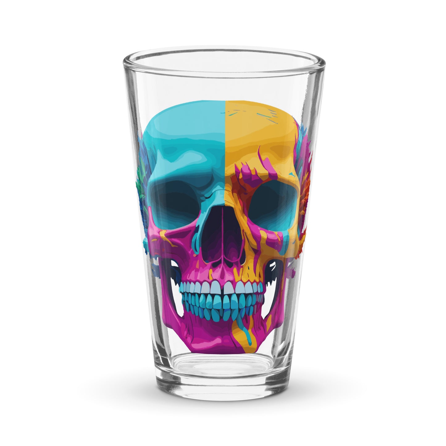 Trippy Skull Pint Glass