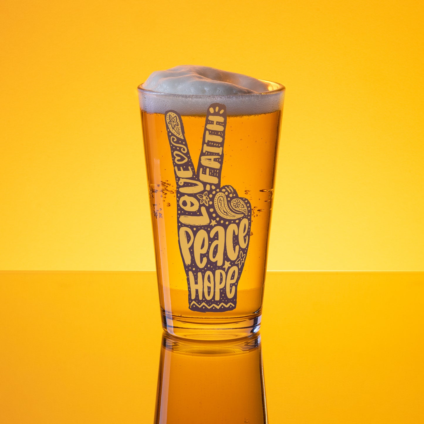 Peace Sign Pint Glass