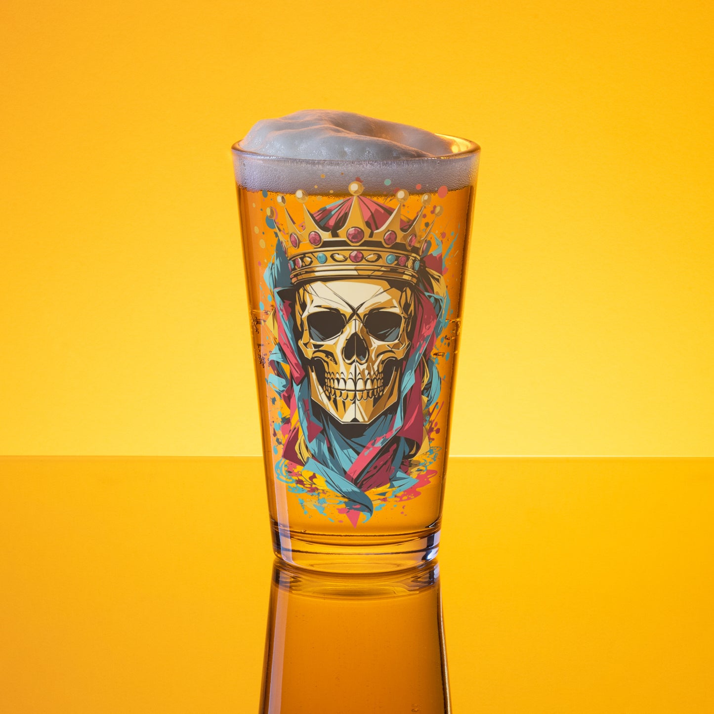 Skull & Crown Pint Beer Glass