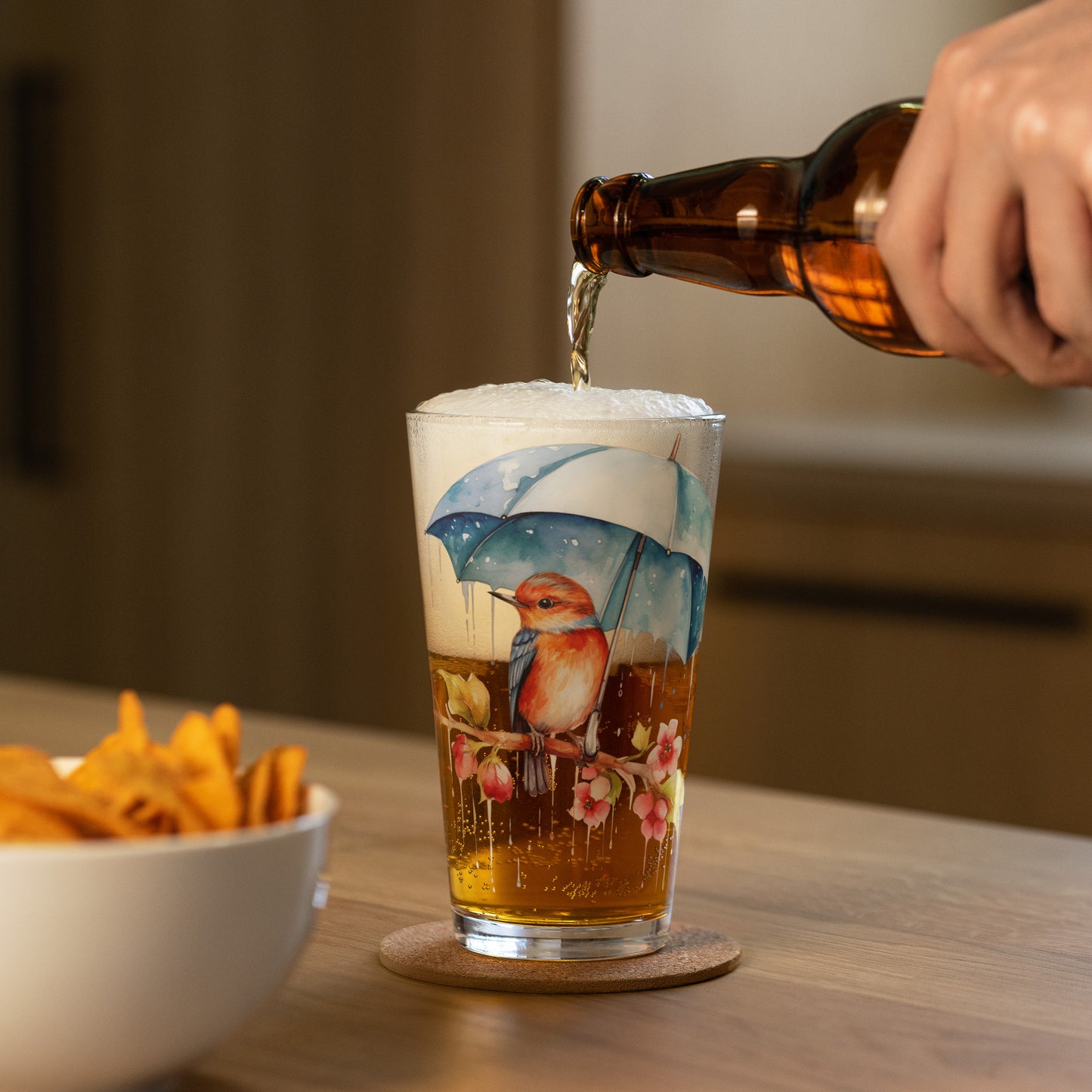 baby bird Pint Beer Glass