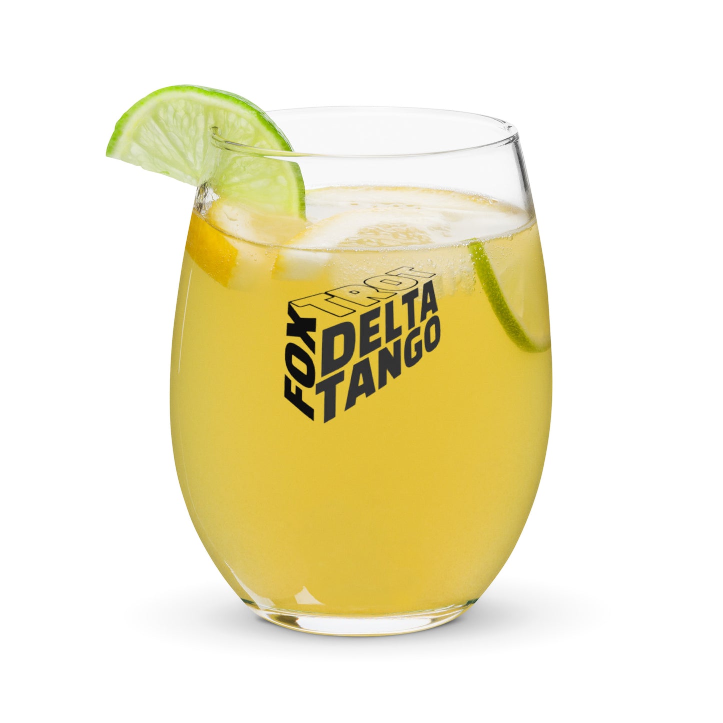 Foxtrot Delta Tango Stemless Wine Glass