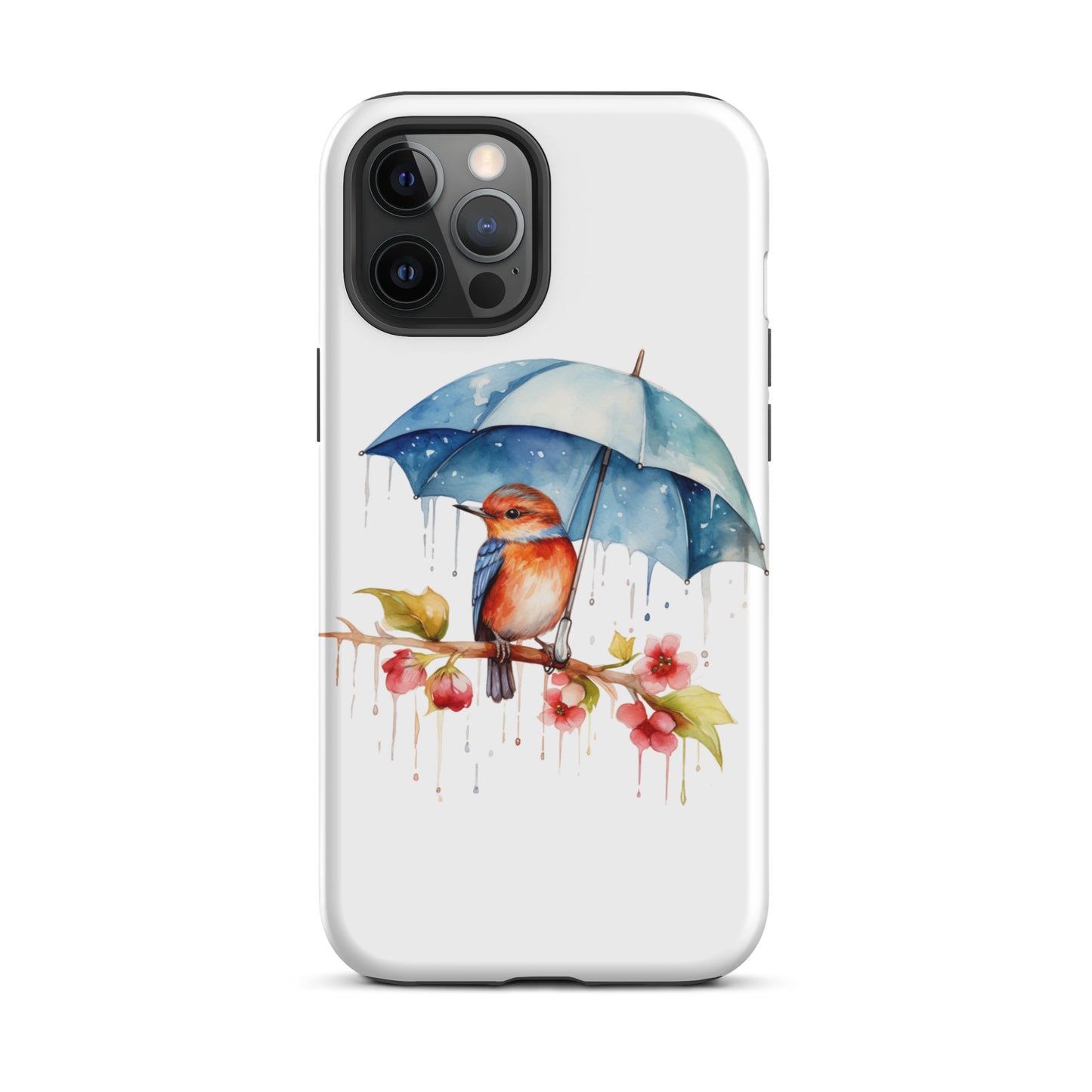 bird in the rain iphone case