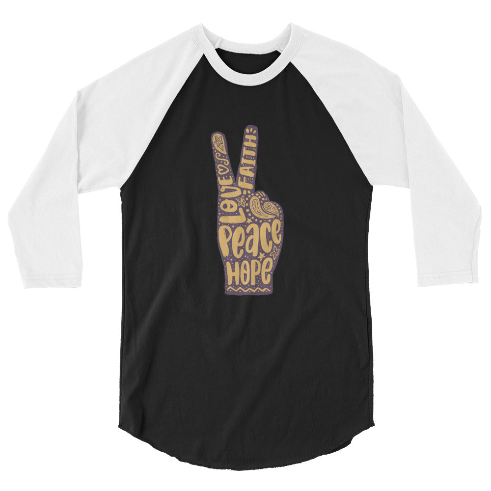 Hand Peace Sign Raglan Shirt