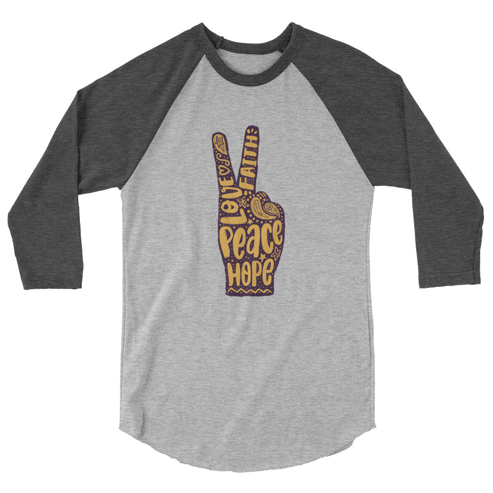 peace sign raglan shirt
