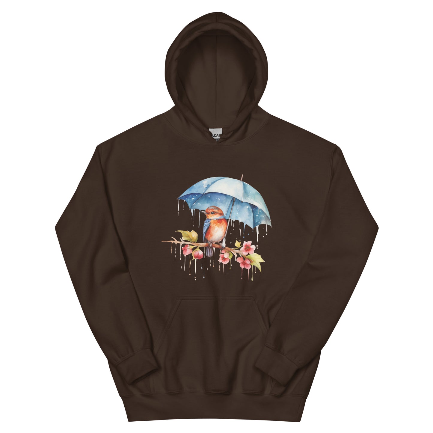 bird in the rain hoodie