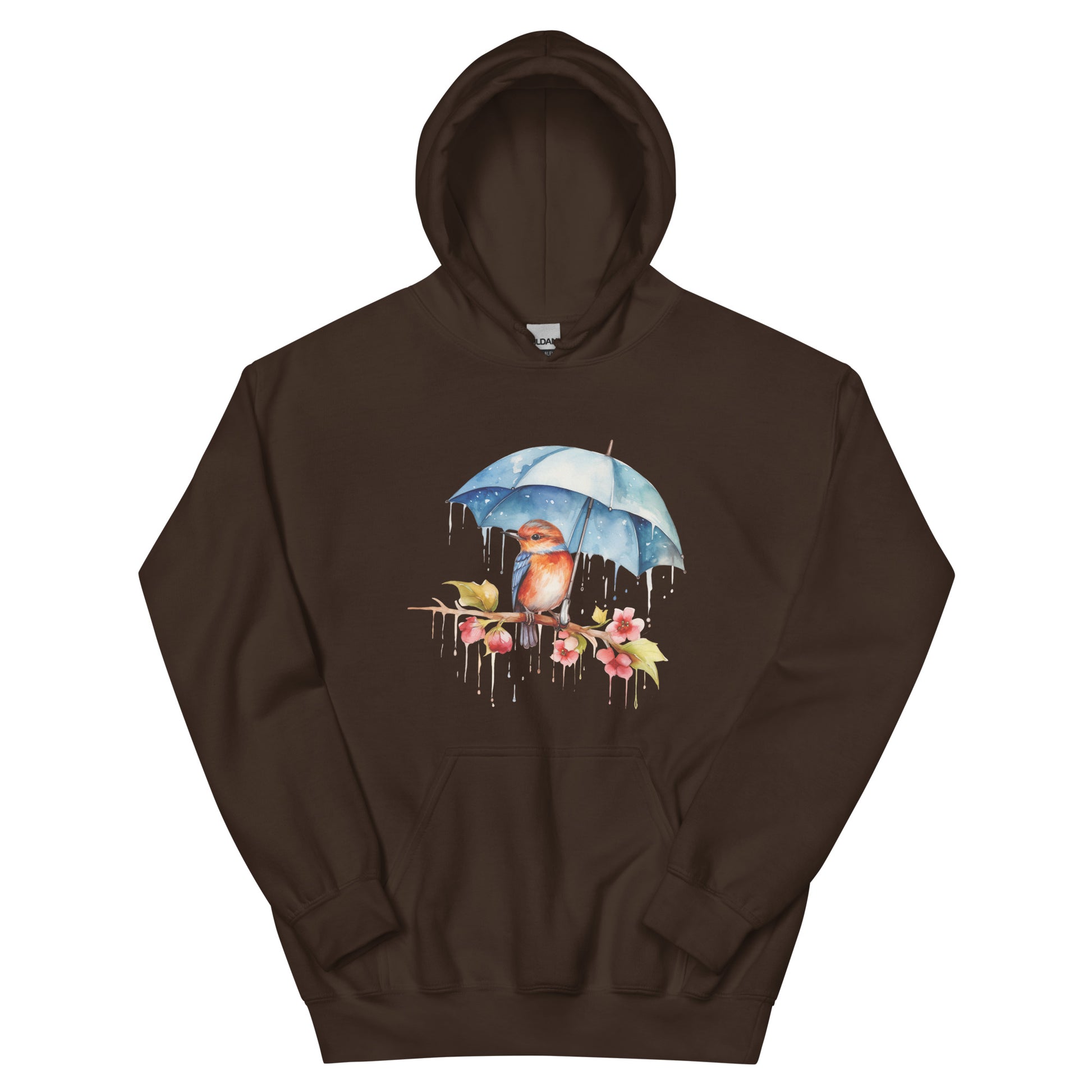 bird in the rain hoodie