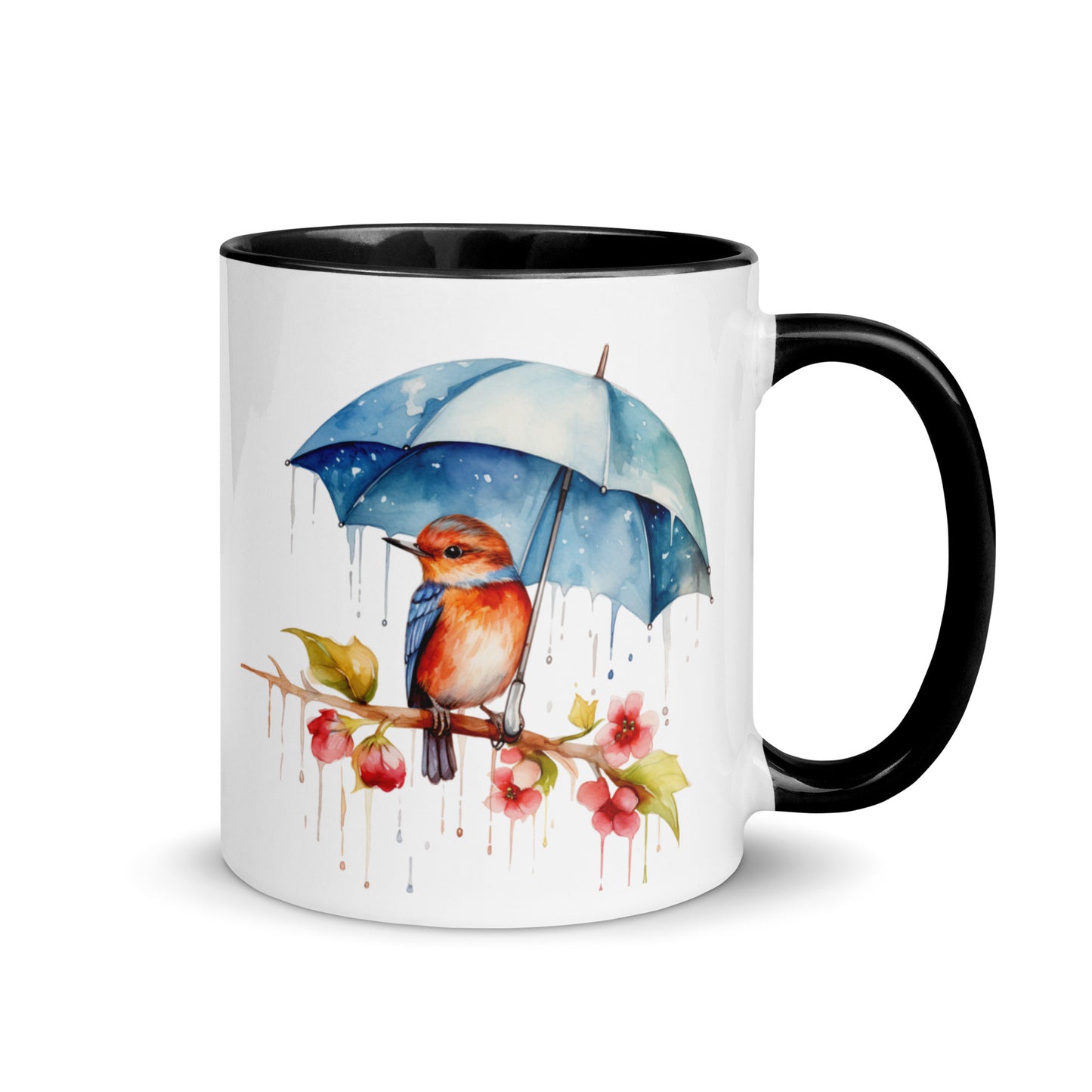 baby Bird with Umbrella Coffee Mug with Color