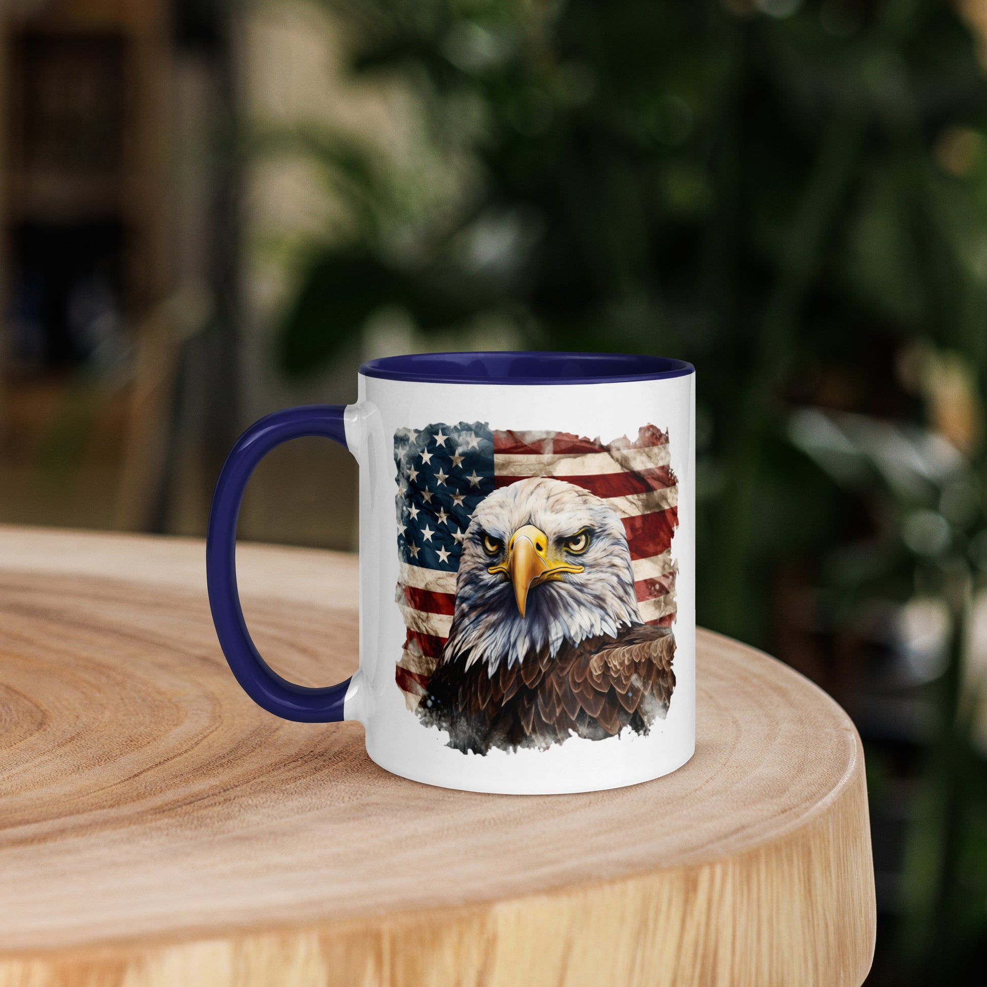 American Eagle USA Flag Mug w/ Color