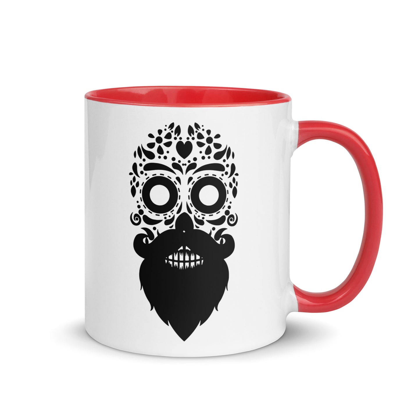 Beard Sugar Skull Coffee Mug with Color Inside