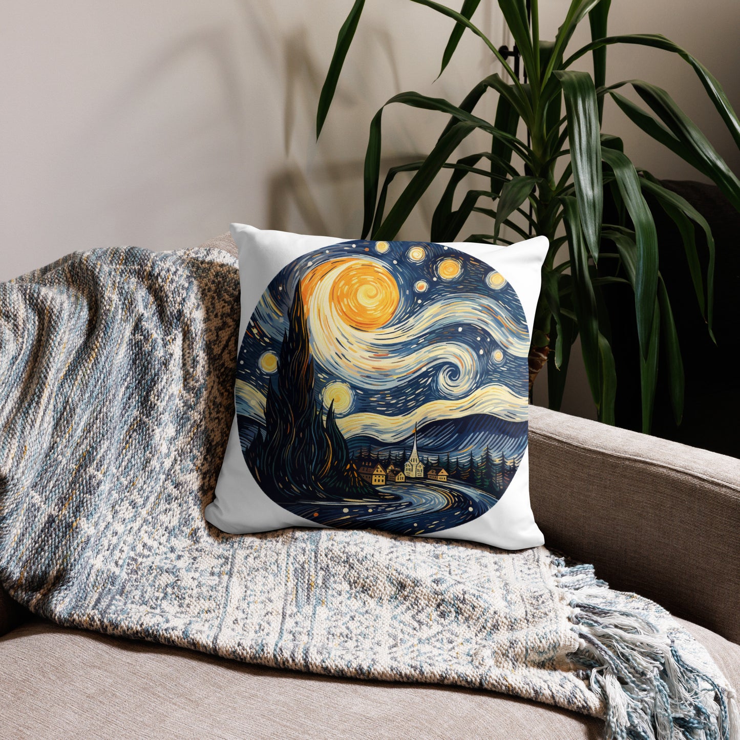 Starry Night Van Gogh Throw Pillow