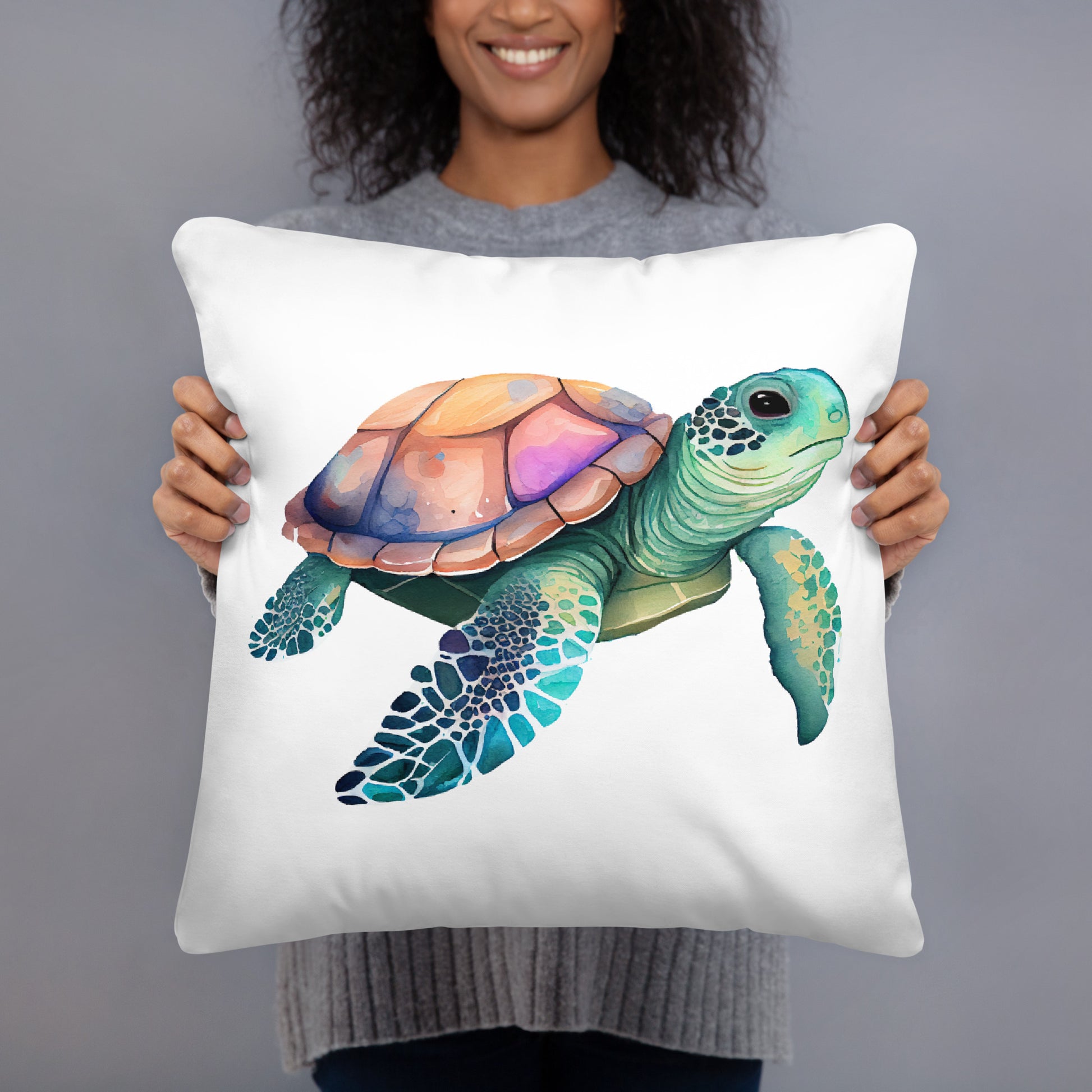 Sea Turtle Blissful Throw Pillow