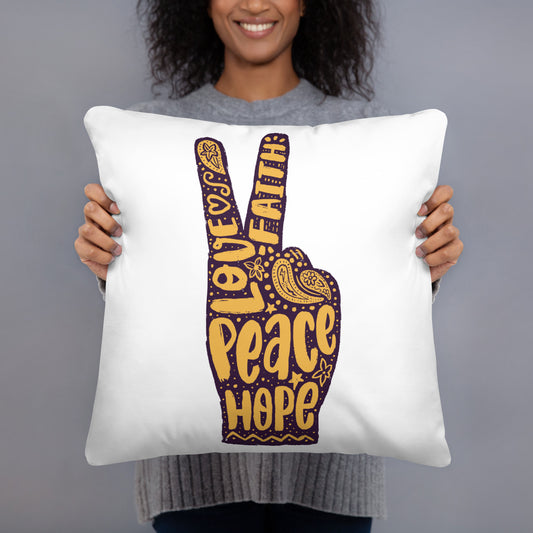 Love, Faith, Hope, Peace Throw Pillow