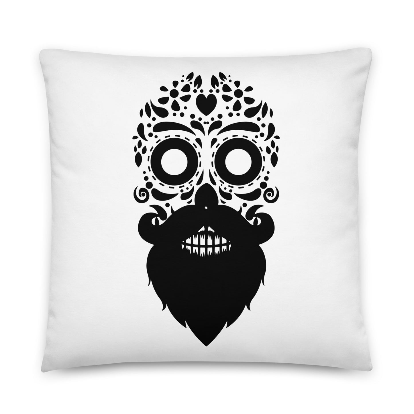 Beard Skull Throw Pillow
