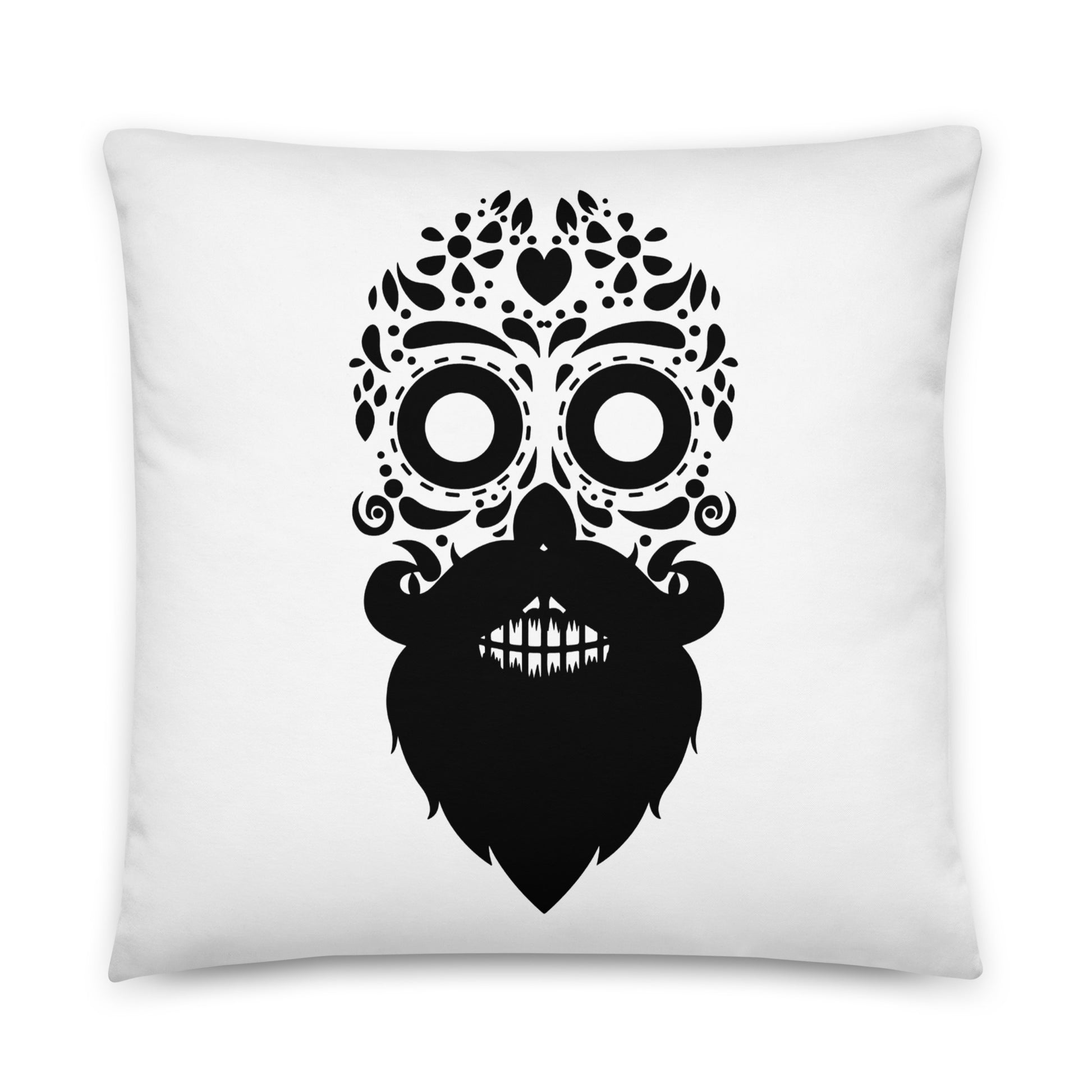 Beard Skull Throw Pillow