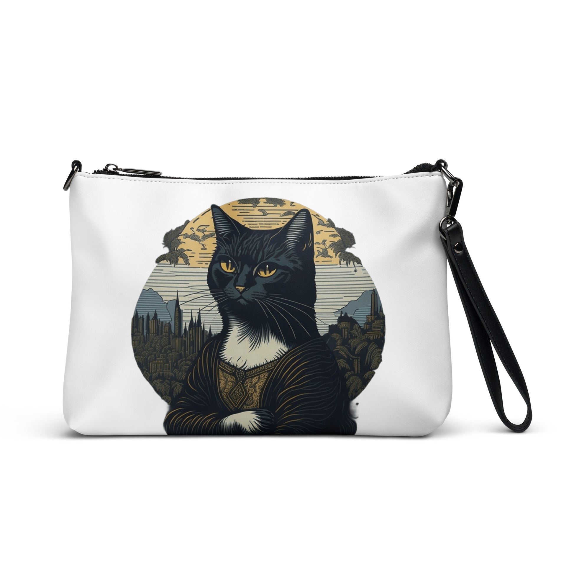 Mona Lisa Cat Large Crossbody Bag