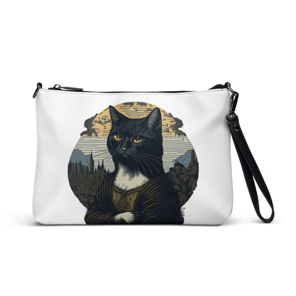 Mona Lisa Cat Large Crossbody Bag