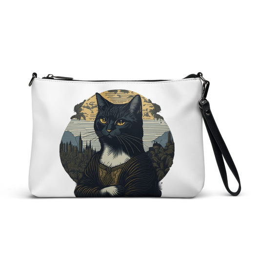 Mona Lisa Cat Large Crossbody Bag