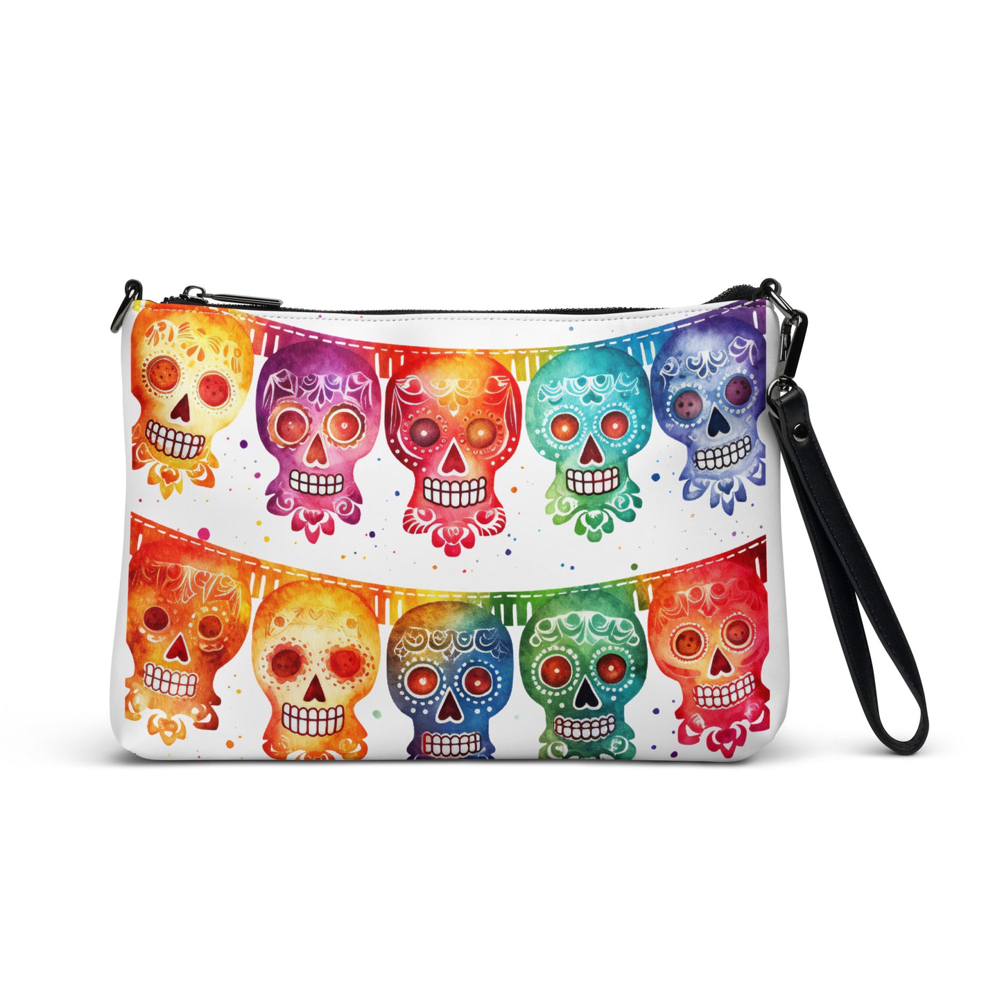 Mexican Fiesta Skull Banner Crossbody Bag