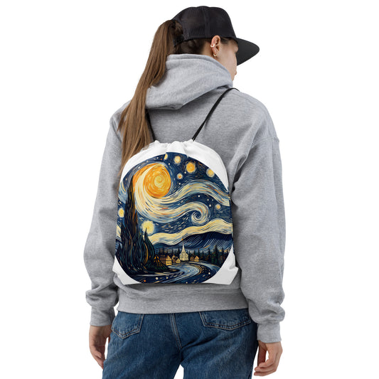 Starry Night Van Gogh Drawstring Bag
