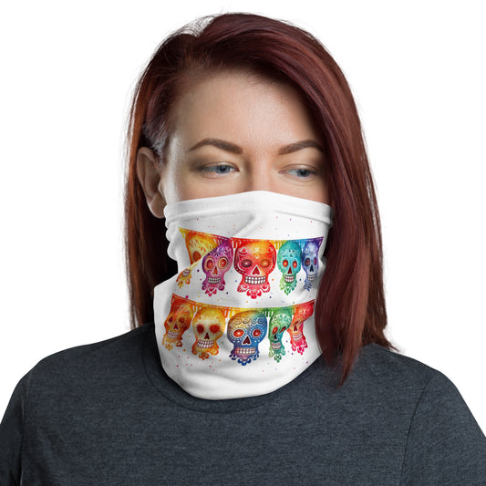 Mexican Fiesta Skull Banner Neck Gaiter