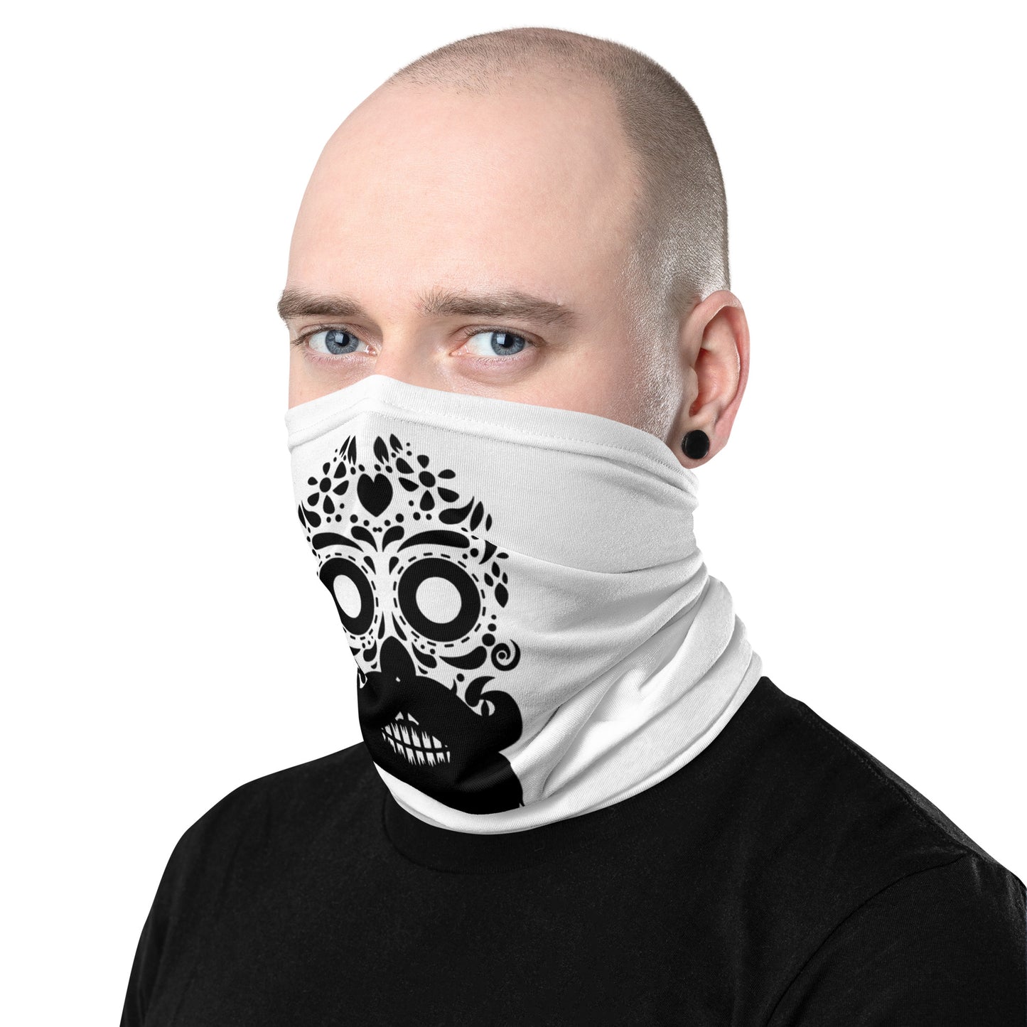 hipster skull neck gaiter