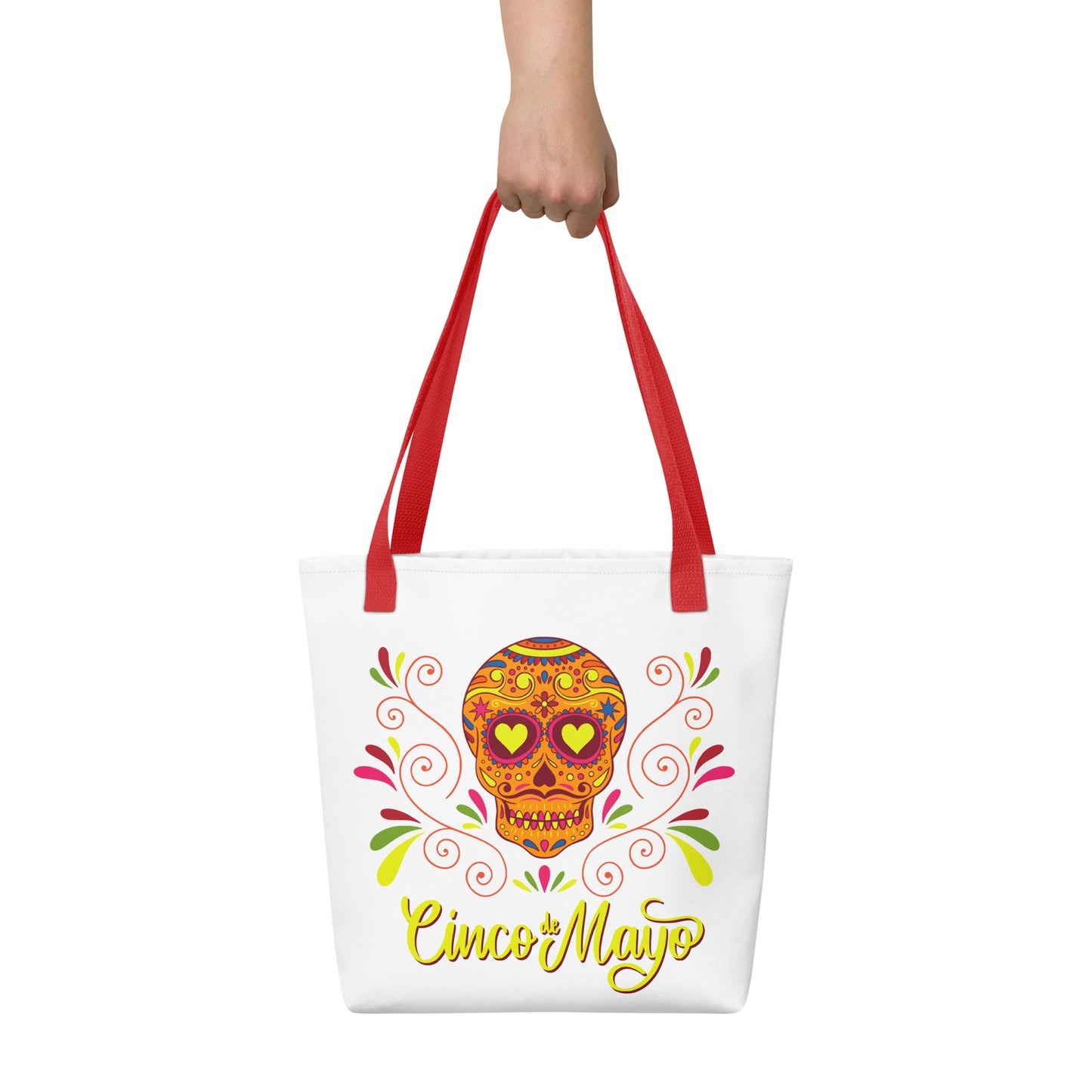 Floral Sugar Skull Tote Bag