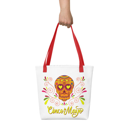 Floral Sugar Skull Tote Bag