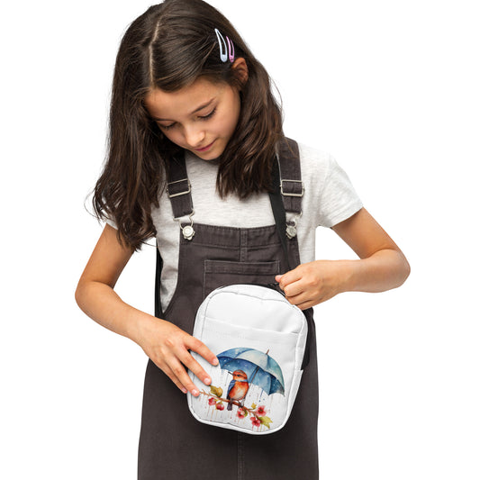 Bird with an Umbrella Crossbody Bag