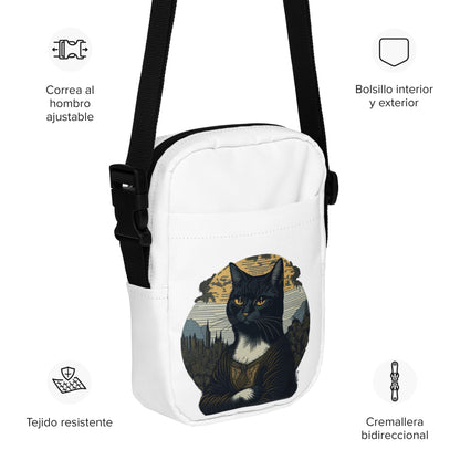 Mona Lisa Cat Crossbody Bag