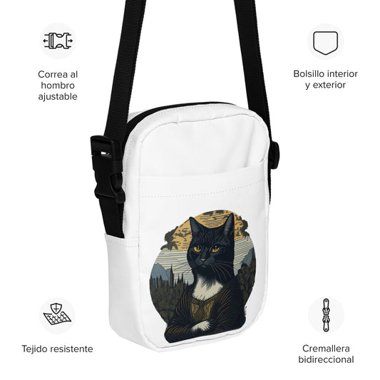 Mona Lisa Cat Crossbody Bag