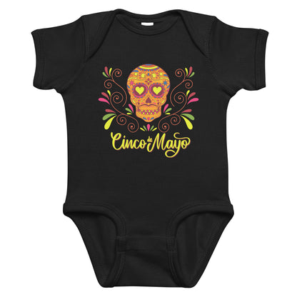 Cinco De Mayo Floral Sugar Skull Baby Onesie