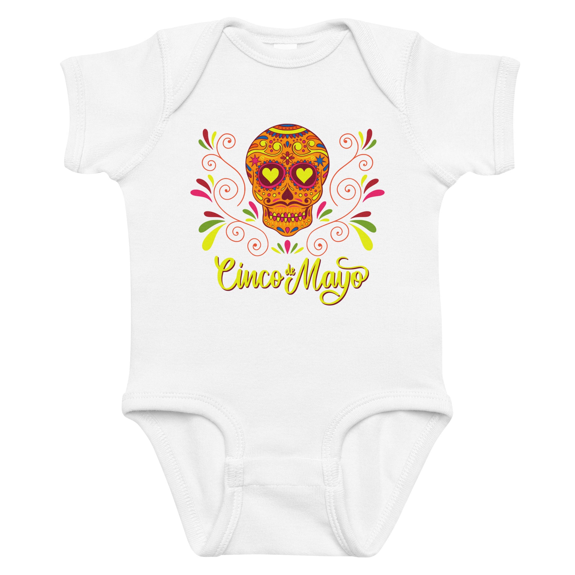 Cinco De Mayo Floral Sugar Skull Baby Onesie