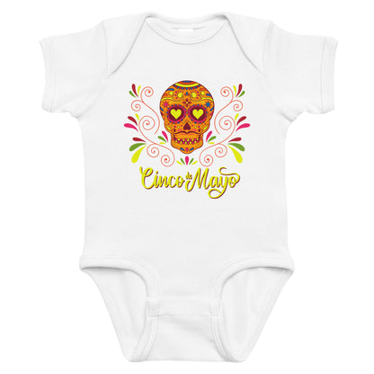 Cinco De Mayo Floral Sugar Skull Baby Onesie
