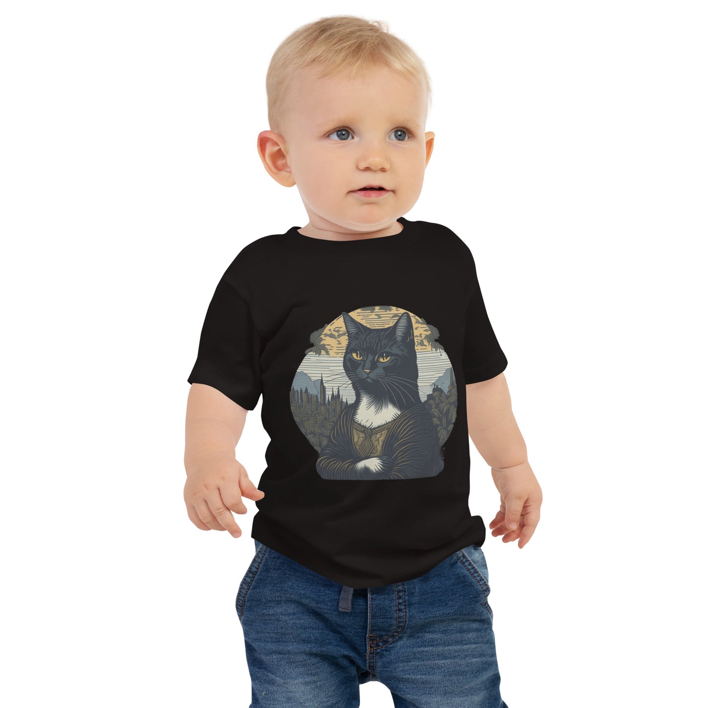 Mona Lisa Cat Baby Jersey T-Shirt