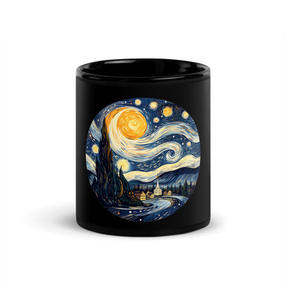 Starry Night Black Coffee Mug
